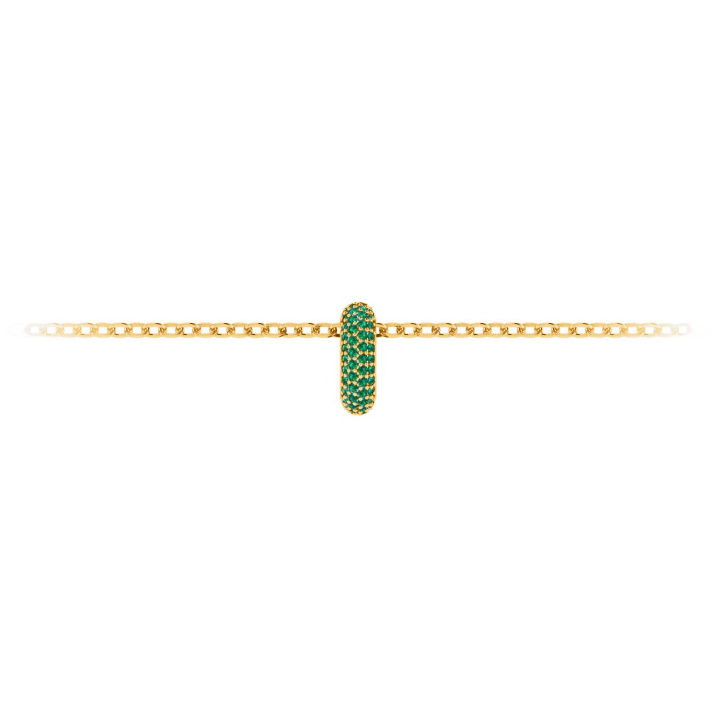 Mini Pavè Emerald Birthstone Bead Charm
