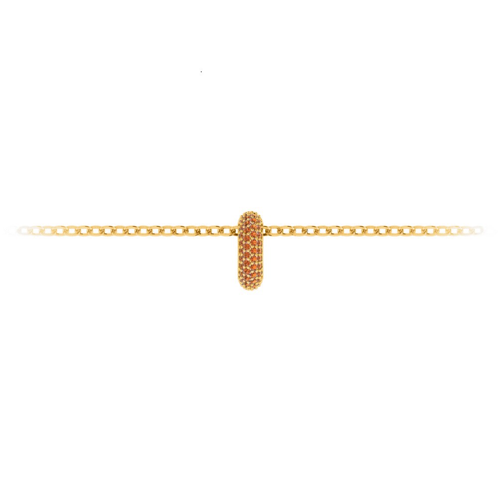 Mini Pavè Garnet Birthstone Bead Charm