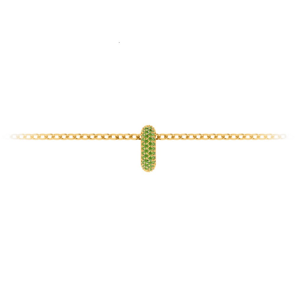 Mini Pav?Peridot Birthstone Bead Charm
