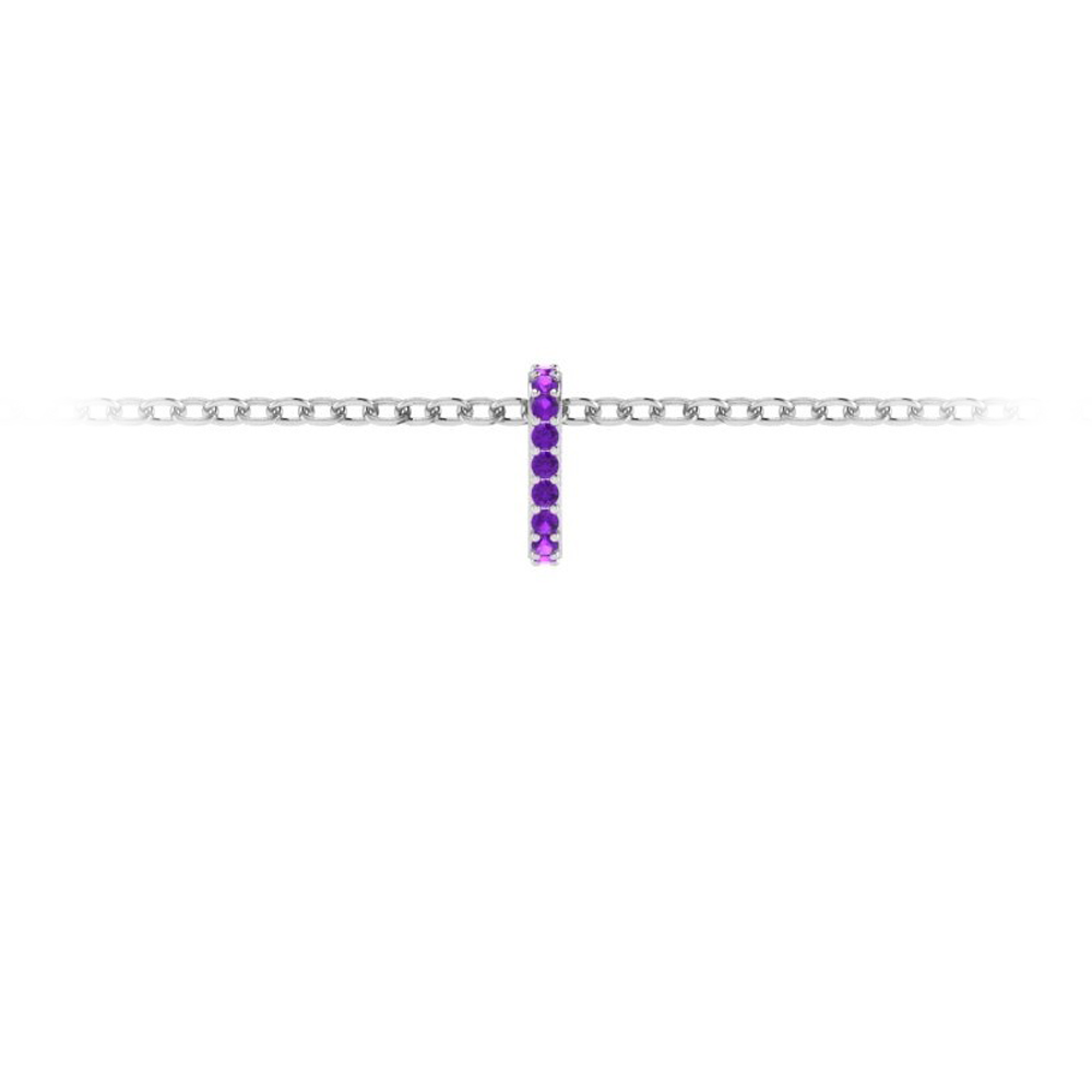 Prong Set Round Amethyst Birthstone Bead Charm
