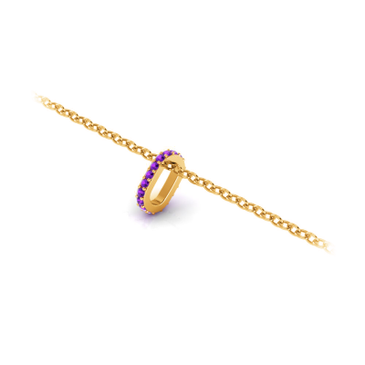 Prong Set Round Amethyst Birthstone Bead Charm