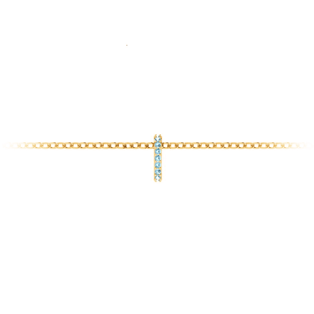 Prong Set Round Aquamarine Birthstone Bead Charm