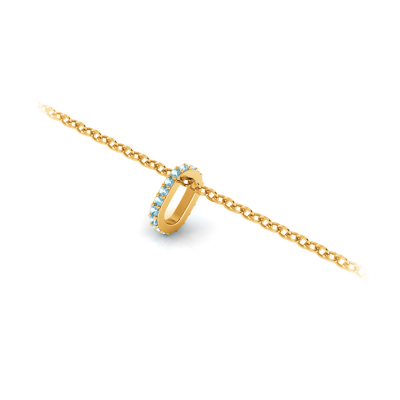 Prong Set Round Aquamarine Birthstone Bead Charm