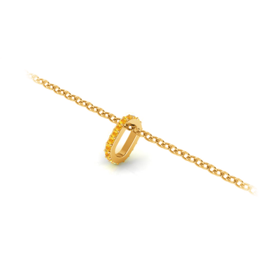 Prong Set Round Citrine Birthstone Bead Charm