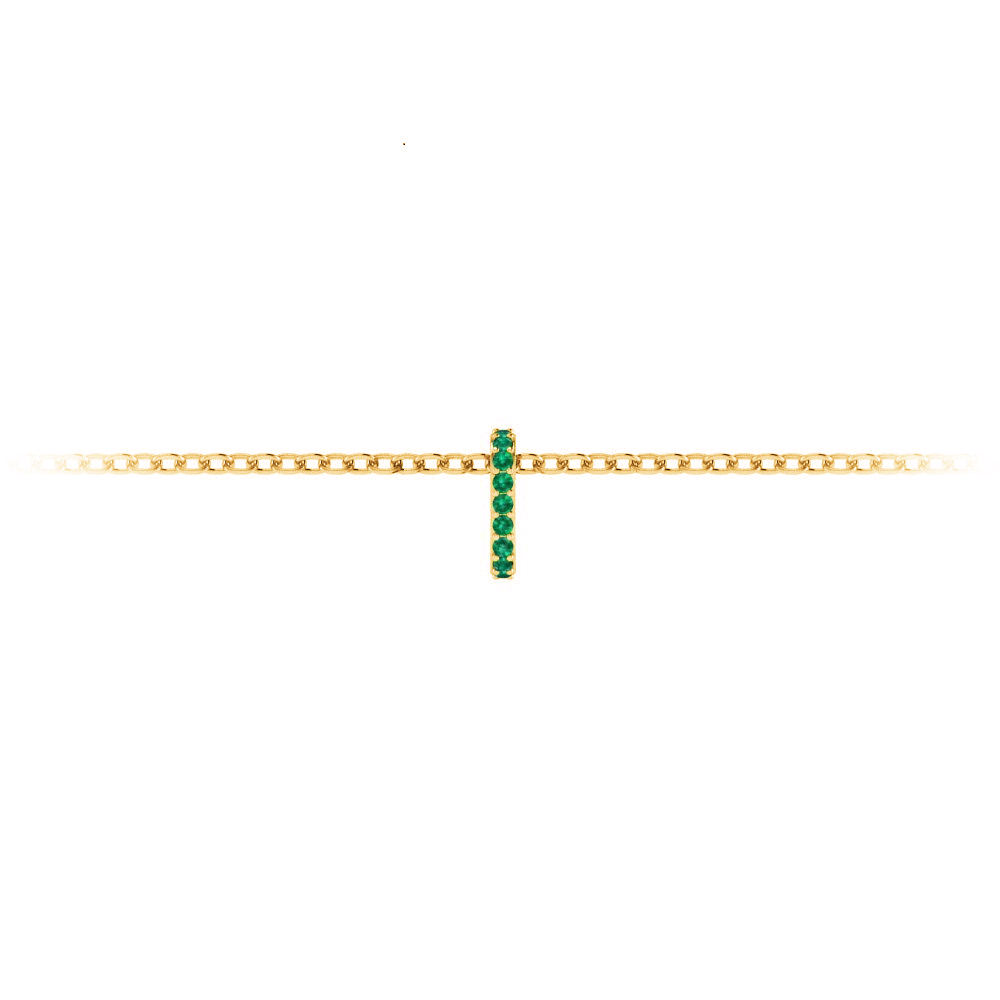 Prong Set Round Emerald Birthstone Bead Charm