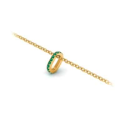 Prong Set Round Emerald Birthstone Bead Charm