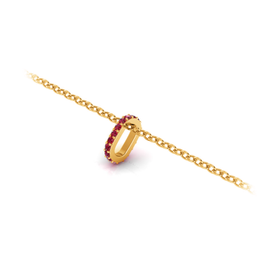 Prong Set Round Ruby Birthstone Bead Charm