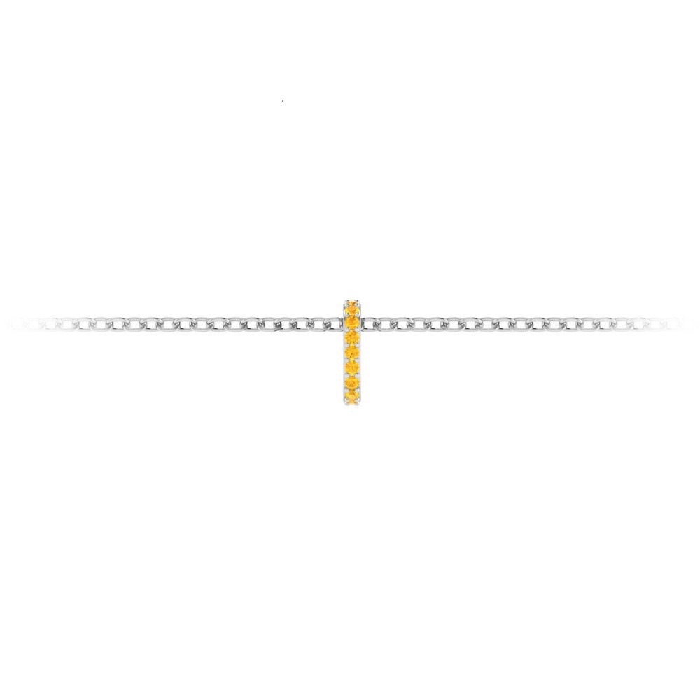 Prong Set Round Citrine Birthstone Bead Charm