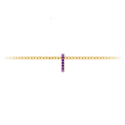 Prong Set Round Amethyst Birthstone Bead Charm