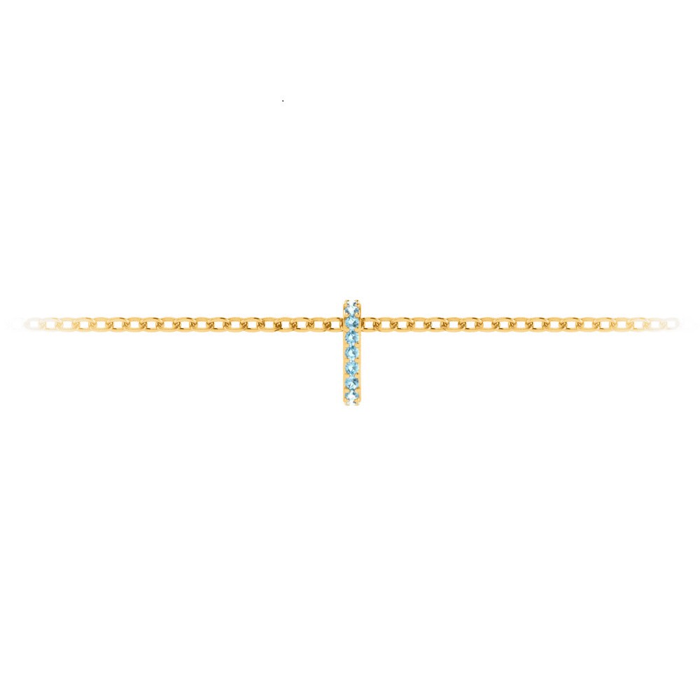 Prong Set Round Aquamarine Birthstone Bead Charm