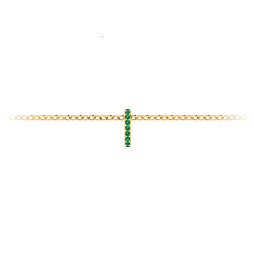 Prong Set Round Emerald Birthstone Bead Charm