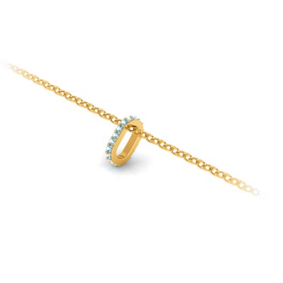 Prong Set Round Aquamarine Birthstone Bead Charm