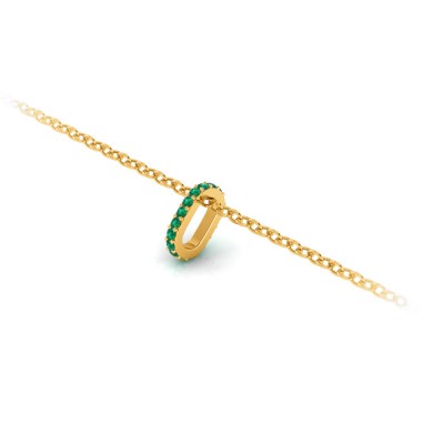 Prong Set Round Emerald Birthstone Bead Charm