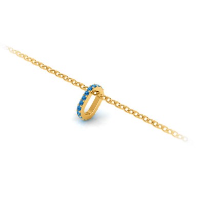 Prong Set Round Topaz Birthstone Bead Charm