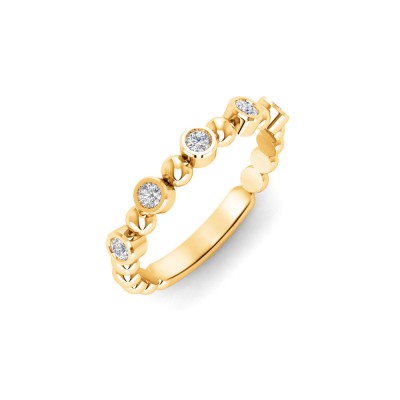 Alternating Five Lab Diamond Ring