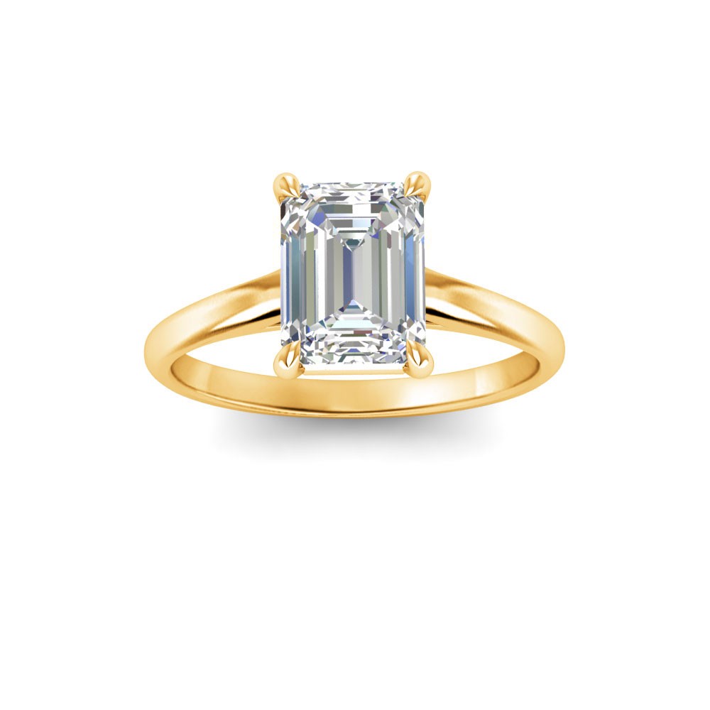 2 Ct Emerald Lab Diamond Comfort Fit Solitaire Engagement Ring