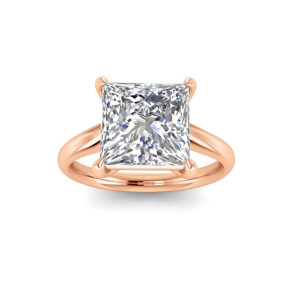 1 Ct Princess Lab Diamond Comfort Fit Solitaire Engagement Ring