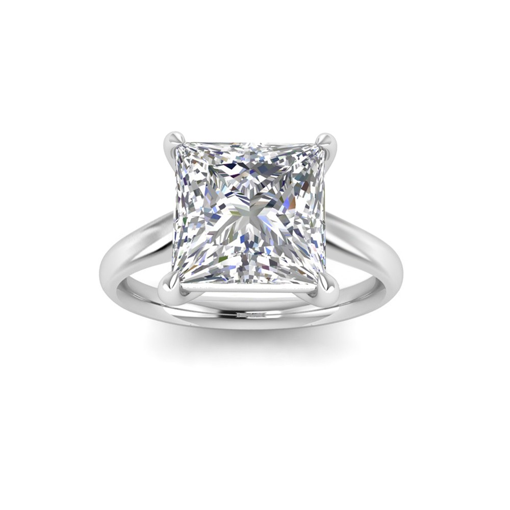 2 Ct Princess Lab Diamond Comfort Fit Solitaire Engagement Ring