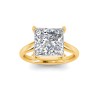 2 Ct Princess Lab Diamond Comfort Fit Solitaire Engagement Ring