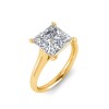 2 Ct Princess Lab Diamond Comfort Fit Solitaire Engagement Ring