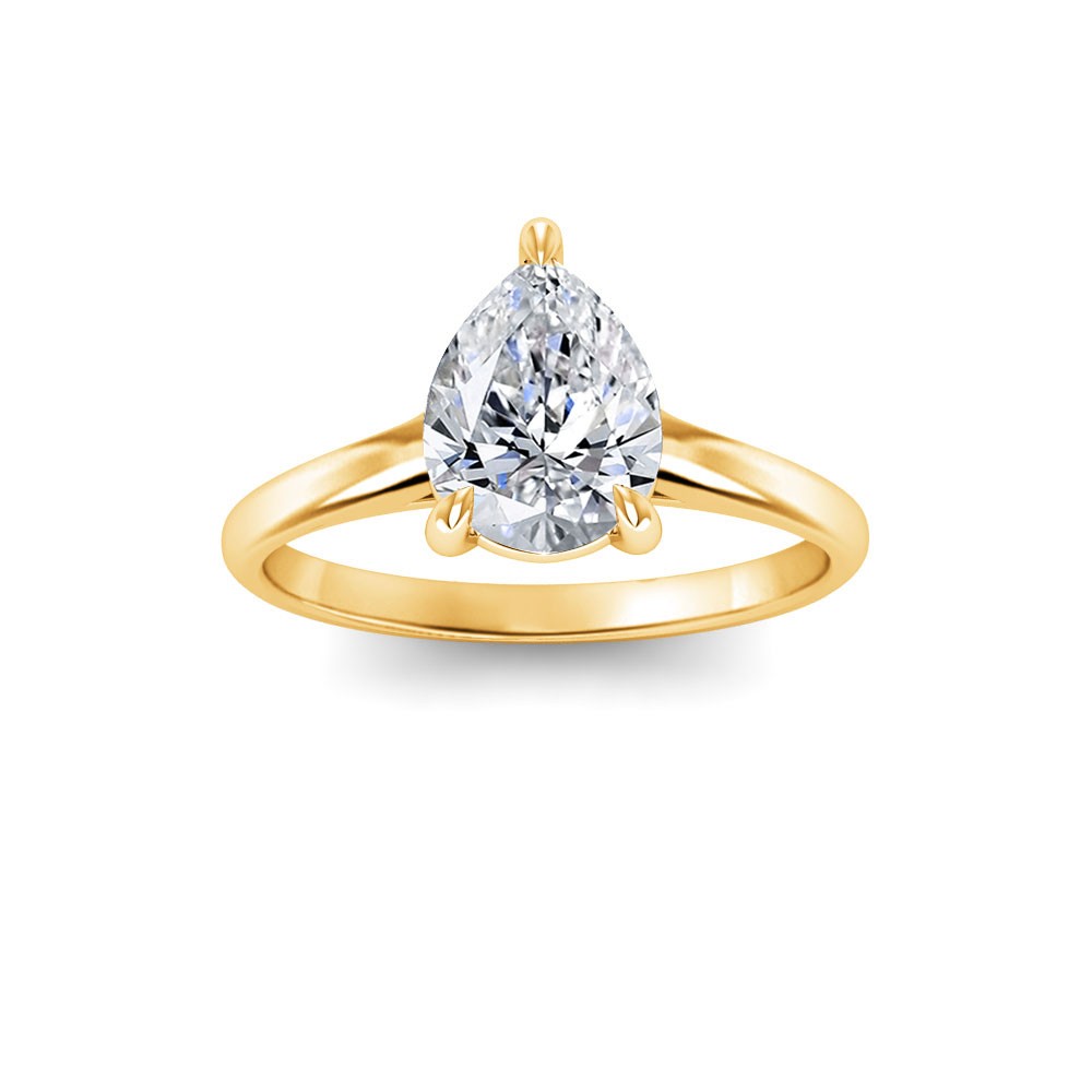 3.5 Ct Pear Moissanite Comfort Fit Solitaire Engagement Ring