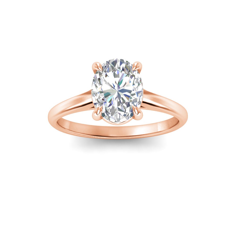 2 Ct Oval Lab Diamond Comfort Fit Solitaire Engagement Ring
