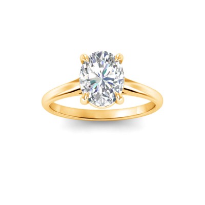 2 Ct Oval Lab Diamond Comfort Fit Solitaire Engagement Ring
