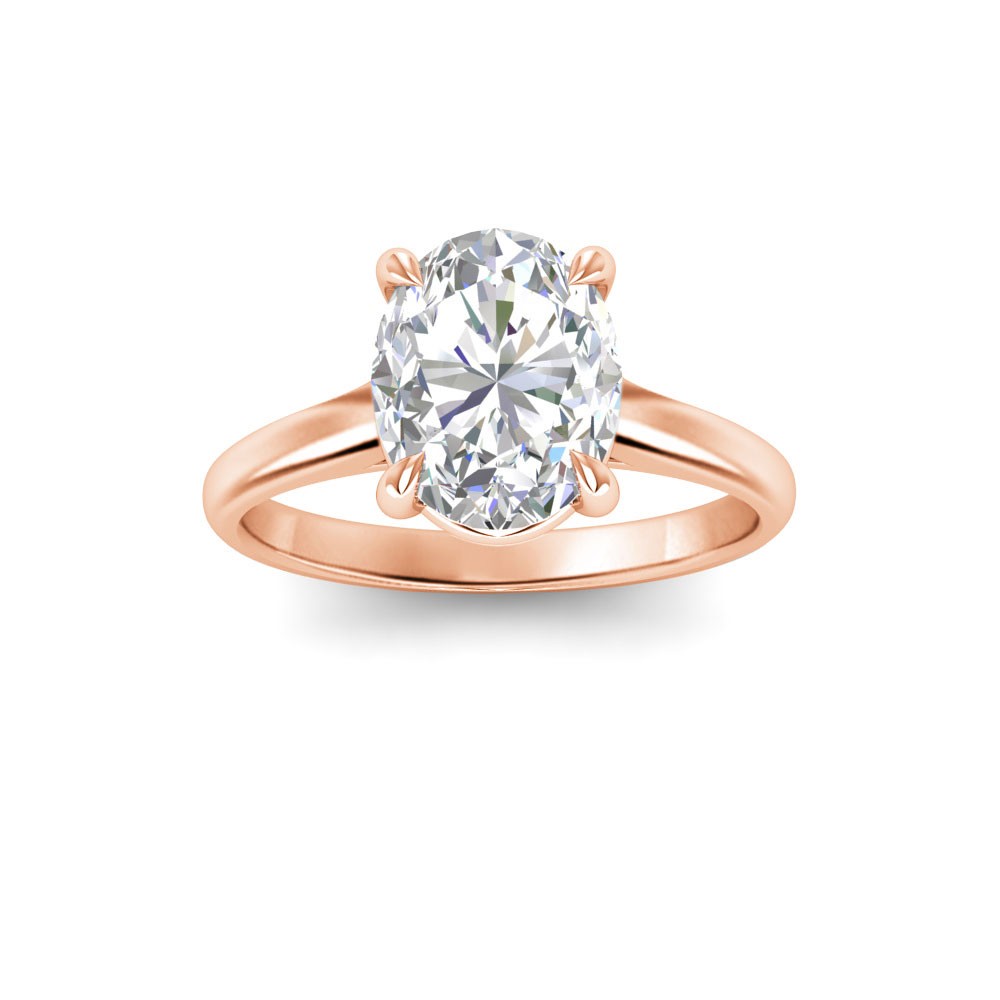 3 Ct Oval Moissanite Comfort Fit Solitaire Engagement Ring