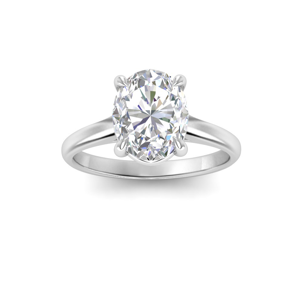 3.5 Ct Oval Lab Diamond Comfort Fit Solitaire Engagement Ring
