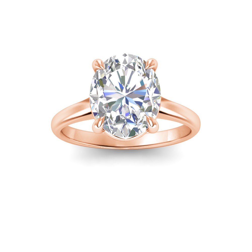 4 Ct Oval CZ Comfort Fit Solitaire Engagement Ring