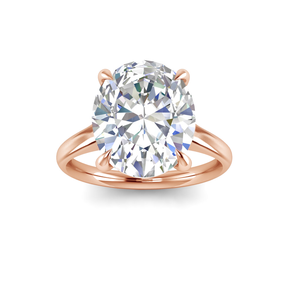 5 Ct Oval CZ Comfort Fit Solitaire Engagement Ring