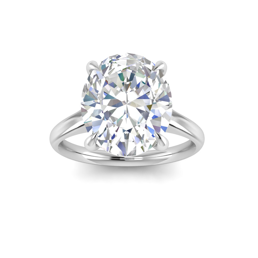 5 Ct Oval Lab Diamond Comfort Fit Solitaire Engagement Ring
