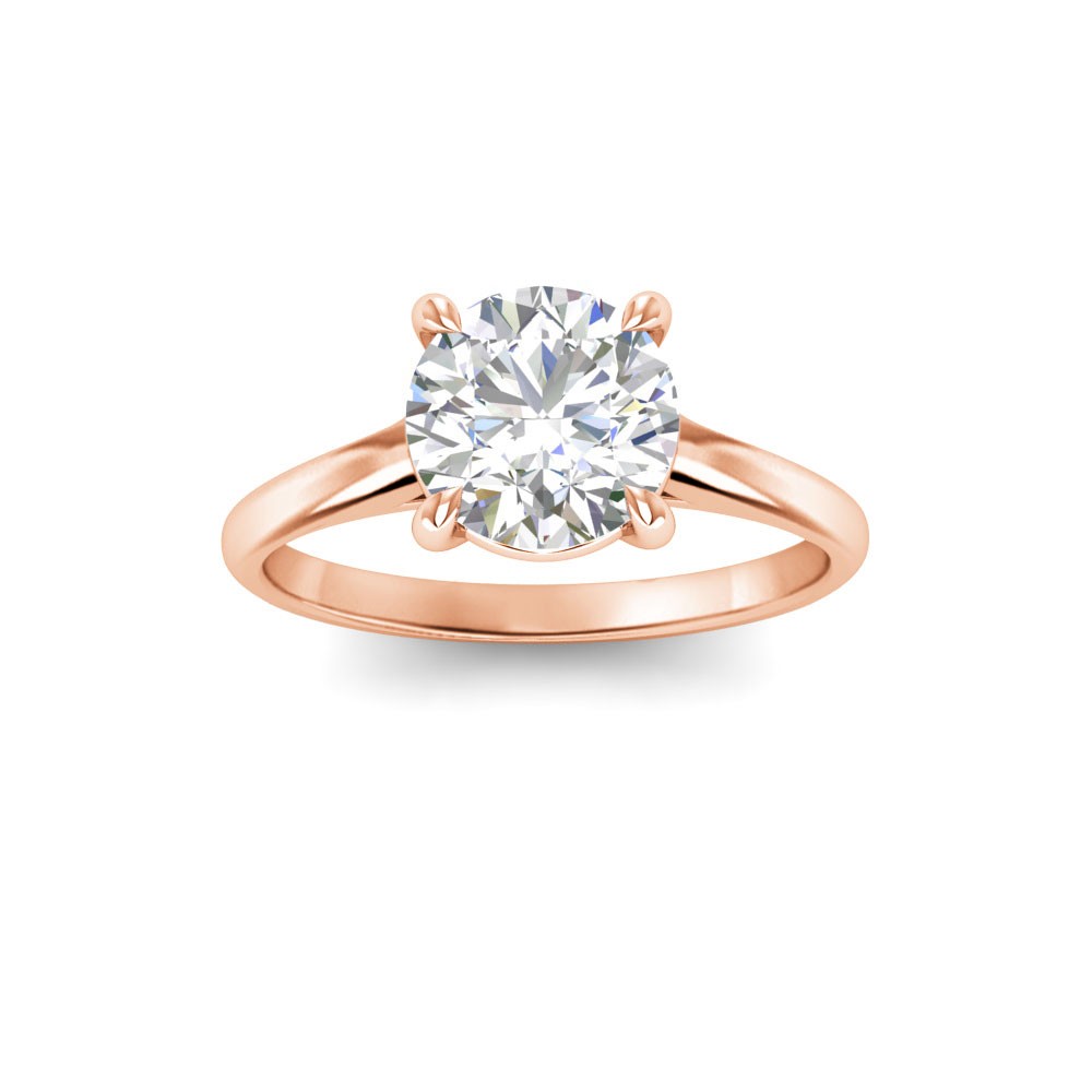 2.5 Ct Round Moissanite Comfort Fit Solitaire Engagement Ring