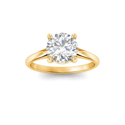 2 Ct Round Lab Diamond Comfort Fit Solitaire Engagement Ring