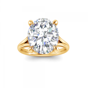 5 Ct Oval Lab Diamond Split Shank Solitaire Ring
