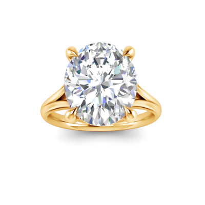3 Ct Oval Lab Diamond Split Shank Solitaire Ring
