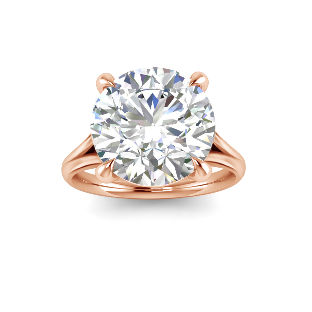 5 Ct Round CZ Split Shank Solitaire Ring
