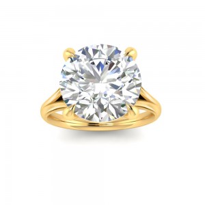 5 Ct Round Lab Diamond Split Shank Solitaire Ring