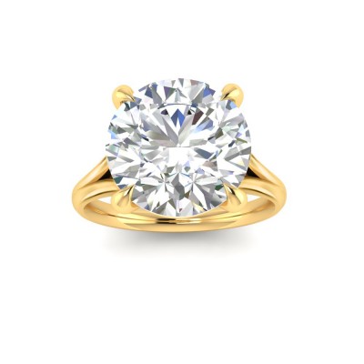 5 Ct Round Lab Diamond Split Shank Solitaire Ring