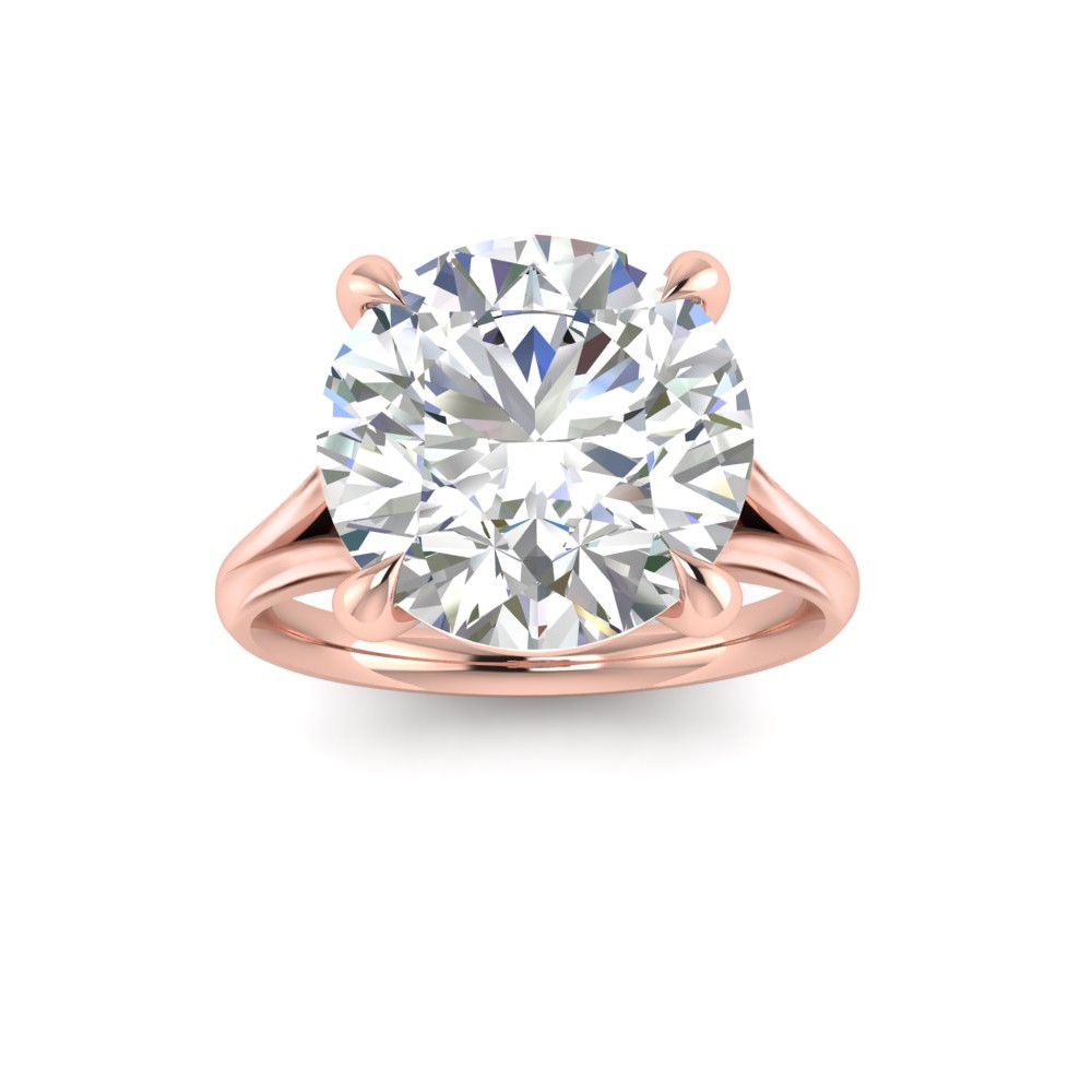 5 Ct Round CZ Split Shank Solitaire Ring