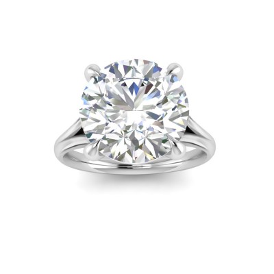 5 Ct Round Moissanite Split Shank Solitaire Ring