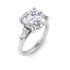 4.30 Ctw Round CZ & Tapered Baguette Engagement Ring