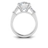 4.30 Ctw Round CZ & Tapered Baguette Engagement Ring