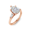 3.30 Ctw Pear CZ & Tapered Baguette Engagement Ring