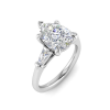3.30 Ctw Pear CZ & Tapered Baguette Engagement Ring