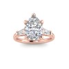 3.10 Ctw Pear CZ & Tapered Baguette Engagement Ring