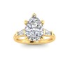 3.10 Ctw Pear CZ & Tapered Baguette Engagement Ring