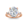 4.30 Ctw Oval CZ & Tapered Baguette Engagement Ring