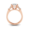 4.30 Ctw Oval CZ & Tapered Baguette Engagement Ring