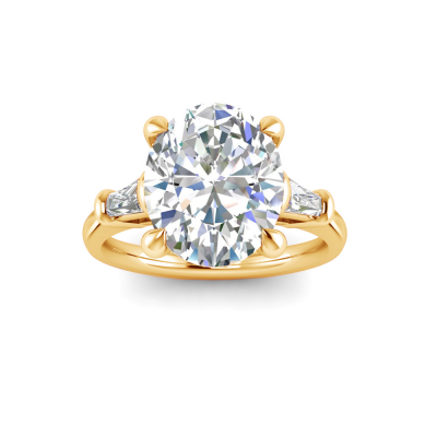 4.30 Ctw Oval Lab Diamond Tapered Baguette Engagement Ring